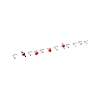 Multi-Pack Red Heart Gem L-Bend Nose Pins 12 Pack - 20 Gauge