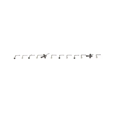 Multi-Pack Cross L-Bend Nose Pins 12 Pack - 20 Gauge