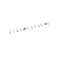 Multi-Pack Cross L-Bend Nose Pins 12 Pack - 20 Gauge