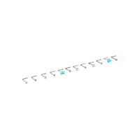 Multi-Pack Teal Heart Gem L-Bend Nose Pins 12 Pack - 20 Gauge