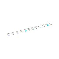 Multi-Pack Teal Heart Gem L-Bend Nose Pins 12 Pack - 20 Gauge