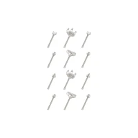 Multi-Pack Heart and Crown Nose Pins 12 Pack - 20 Gauge
