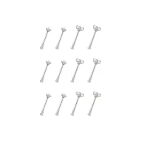 Multi-Pack CZ Square Prong Nose Pins 12 Pack - 20 Gauge