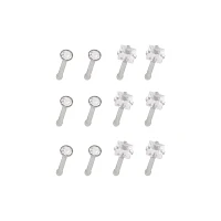 Multi-Pack CZ Square Prong Nose Pins 12 Pack - 20 Gauge