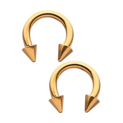 Multi-Pack Gold Plated Spiked Horseshoe Rings - 2 Pack