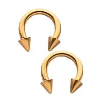 Multi-Pack Gold Plated Spiked Horseshoe Rings - 2 Pack