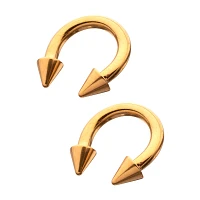 Multi-Pack Gold Plated Spiked Horseshoe Rings - 2 Pack