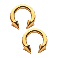 Multi-Pack Gold Plated Spiked Horseshoe Rings - 2 Pack