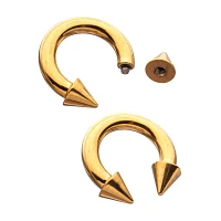 Multi-Pack Gold Plated Spiked Horseshoe Rings - 2 Pack