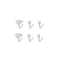 Multi-Pack CZ Wings L-Bend Nose Rings