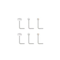 Multi-Pack CZ Wings L-Bend Nose Rings