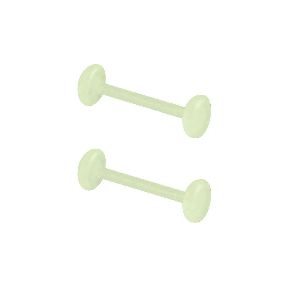 Glow in the Dark Green Bioflex Barbells - 14 Gauge