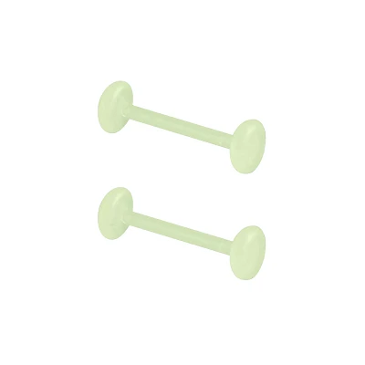 Glow in the Dark Green Bioflex Barbells - 14 Gauge