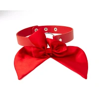 Red Oversized Bow Choker Necklace