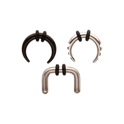 Multi-Pack Silvertone Black Clear Pinchers 3 Pack - 10 Gauge