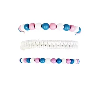 Multi-Pack Trans Pride Braided Cord and Beaded Bracelets - 3 Pack