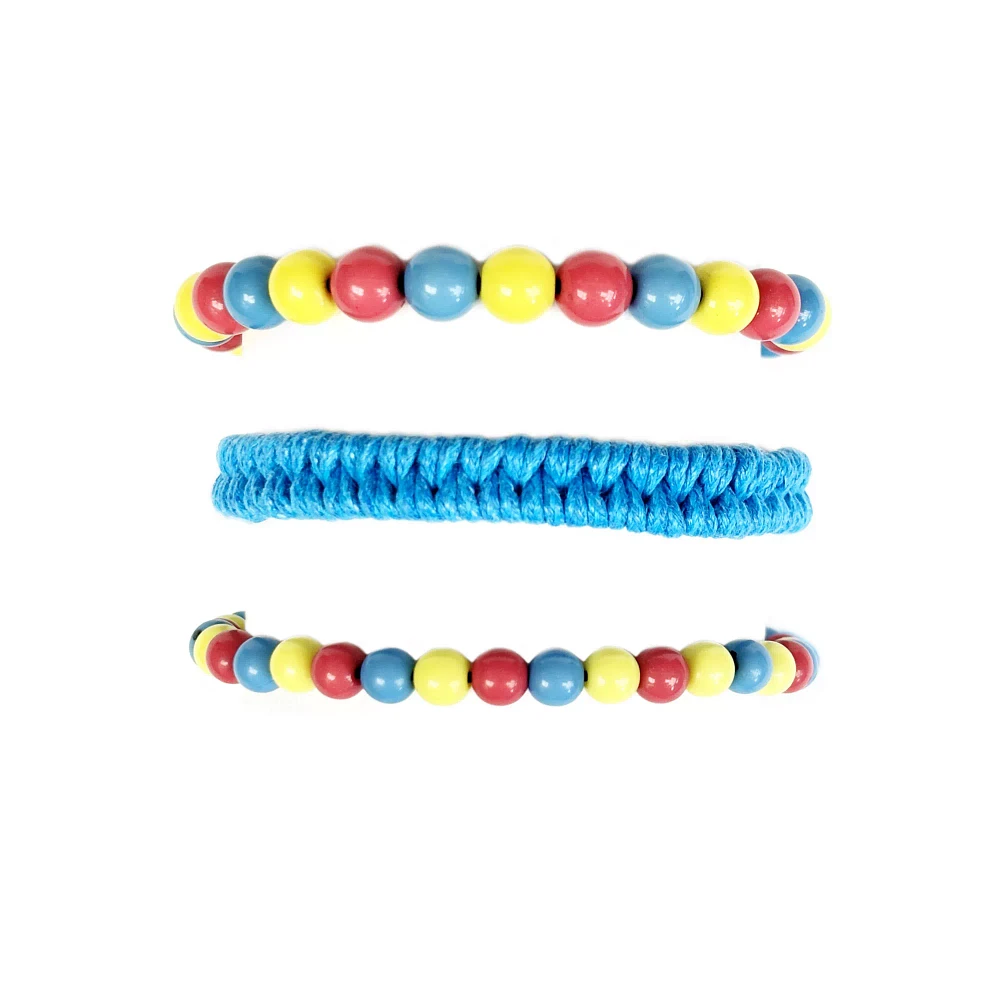 Multi-Pack Pansexual Pride Braided Cord and Beaded Bracelets - 3 Pack
