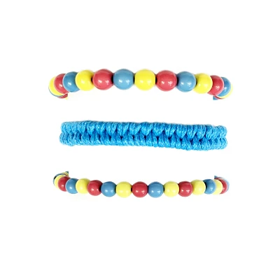 Multi-Pack Pansexual Pride Braided Cord and Beaded Bracelets - 3 Pack