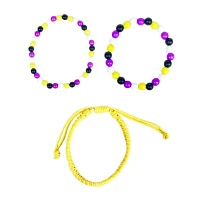 Multi-Pack Nonbinary Pride Braided Cord and Beaded Bracelets - 3 Pack