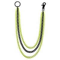 Black and Green Triple Row Wallet Chain