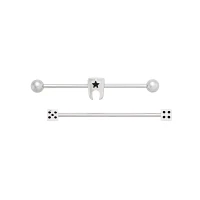 Multi-Pack Tooth and Dice Industrial Barbells 2 Pack - 14 Gauge