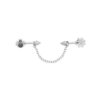 Aurora Borealis Effect Spider Chain Industrial Barbell - 16 Gauge