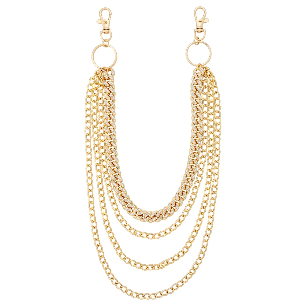 Goldtone 4-Row Wallet Chain