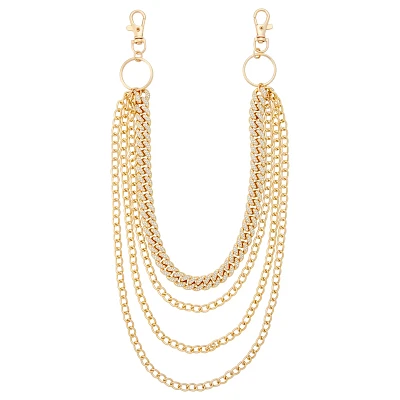 Goldtone 4-Row Wallet Chain