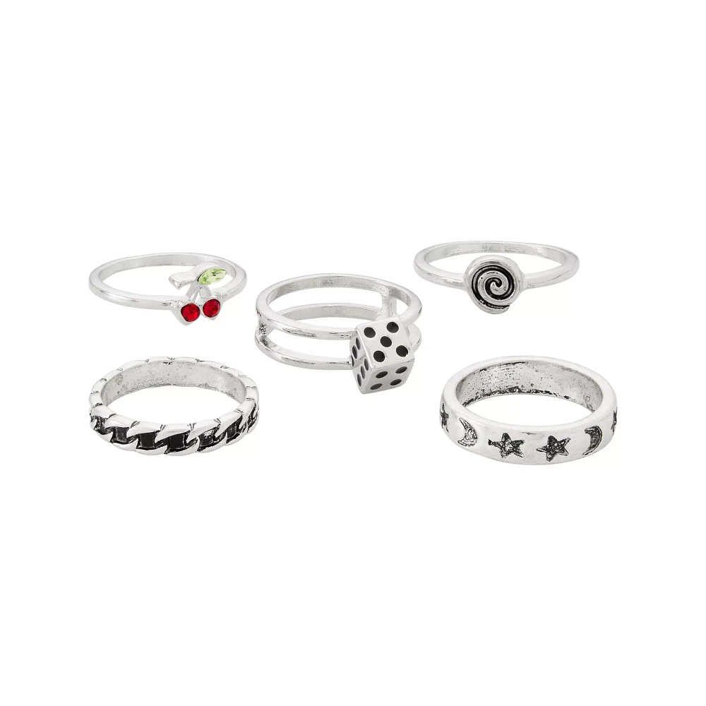 Multi-Pack Eclectic Novelty Rings - 5 Pack