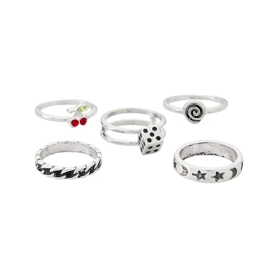 Multi-Pack Eclectic Novelty Rings - 5 Pack