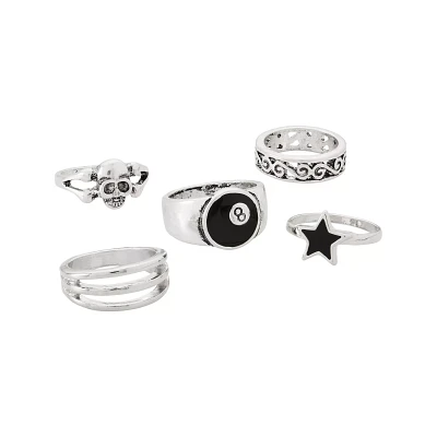 Multi-Pack Gothic Novelty Rings - 5 Pack