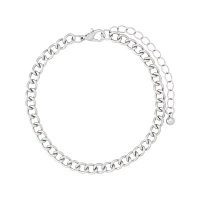 Multi-Pack Silvertone and Black Spiked Chain Bracelets - 5 Pack