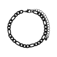 Multi-Pack Silvertone and Black Spiked Chain Bracelets - 5 Pack