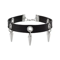 Multi-Pack Silvertone and Black Spiked Chain Bracelets - 5 Pack