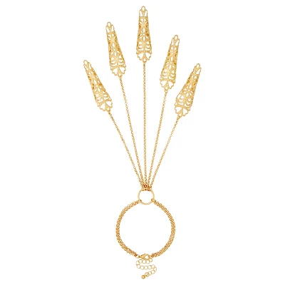 Goldtone Fingertip Hand Chain Bracelet