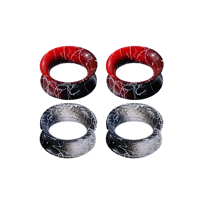 Multi-Pack Silicone Red and Black Splatter Tunnels - 2 Pair