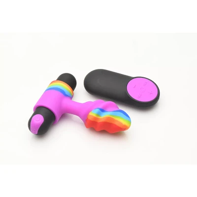 Rainbow Remote Control Vibrating Butt Plug