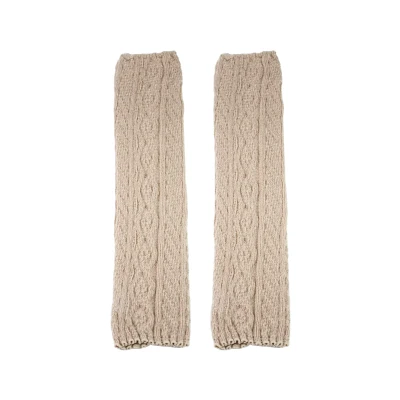 Beige Knit Leg Warmers