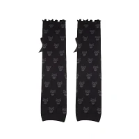 Skull Print Bow Leg Warmers