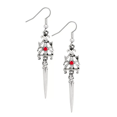 Ornate Gothic Sword Dangle Earrings