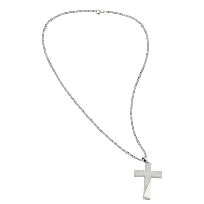 Silvertone Cross Chain Necklace