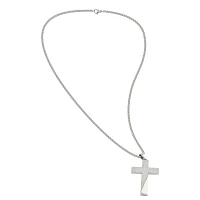 Silvertone Cross Chain Necklace