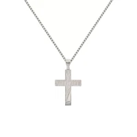 Silvertone Cross Chain Necklace
