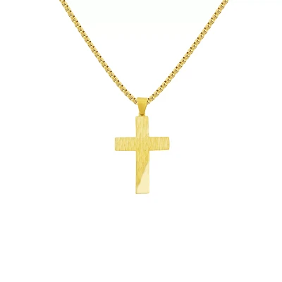 Goldtone Cross Chain Necklace