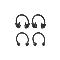 Multi-Pack Black Devil Heart and Basic Horseshoe Rings 2 Pair - 16 Gauge