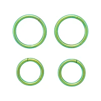 Multi-Pack Green Hinged Hoop Ring - 4 Pack - 16G