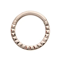 Pyramid Stud Titanium Hinged Septum Ring - 16 Gauge