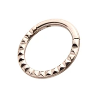 Pyramid Stud Titanium Hinged Septum Ring - 16 Gauge