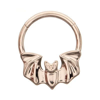 Flying Bat Titanium Hinged Septum Ring - 16 Gauge