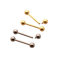 Multi-Pack Silver and Goldtone ASTM F-136 Titanium Nipple Barbells - 2 Pair